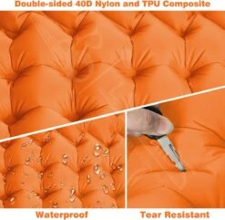 LVNRIDS Isomat, Zelfopblazend, Ultralicht, Luchtmatras, Camping, Zelfopblaasbaar, Opblaasbaar Matras, 3,9 Inch Dik, Met Voetperspomp En Kussen, Voor Camping, Reizen, Outdoor, Wandelen, Strand, Oranje -Bo Camp Goedkope Winkel 1200x1170 7