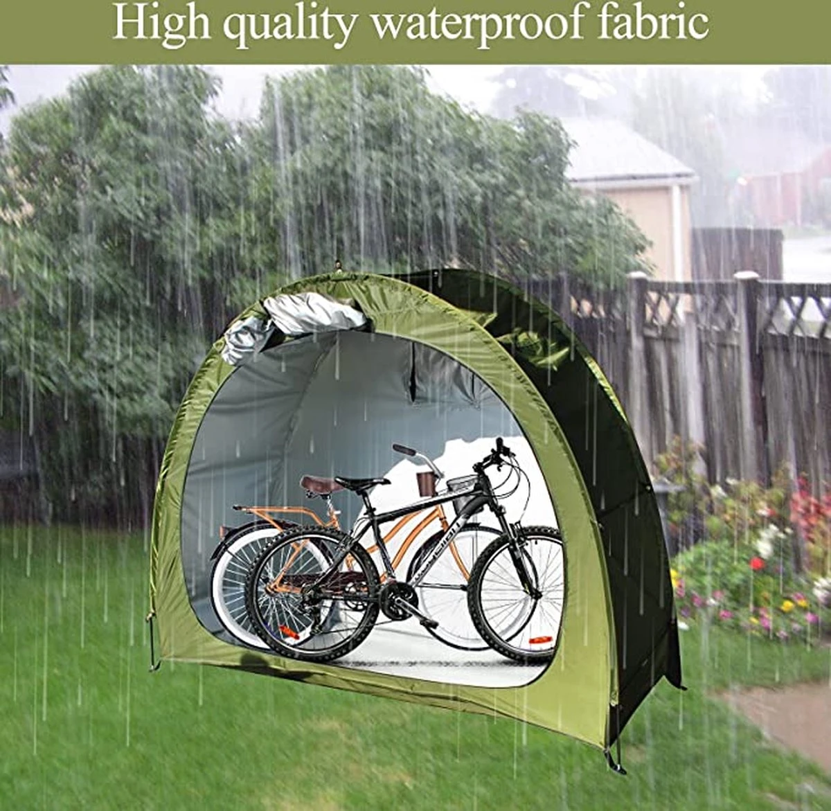 Merkloos Fietstent, Beschermhoes Fietsenschuur, Tent Voor Camping In De Open Lucht-groen 200*80*165CM 1 Merkloos Fietstent, Beschermhoes Fietsenschuur, Tent Voor Camping In De Open Lucht-groen 200*80*165CM