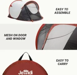 JEMIDI Tweepersoons Pop-up Tent - Opgooitent, Werptent Voor 2 Personen - Ideaal Als Festivaltent Of Kampeertent - Verschillende Kleuren -Bo Camp Goedkope Winkel 1200x1179