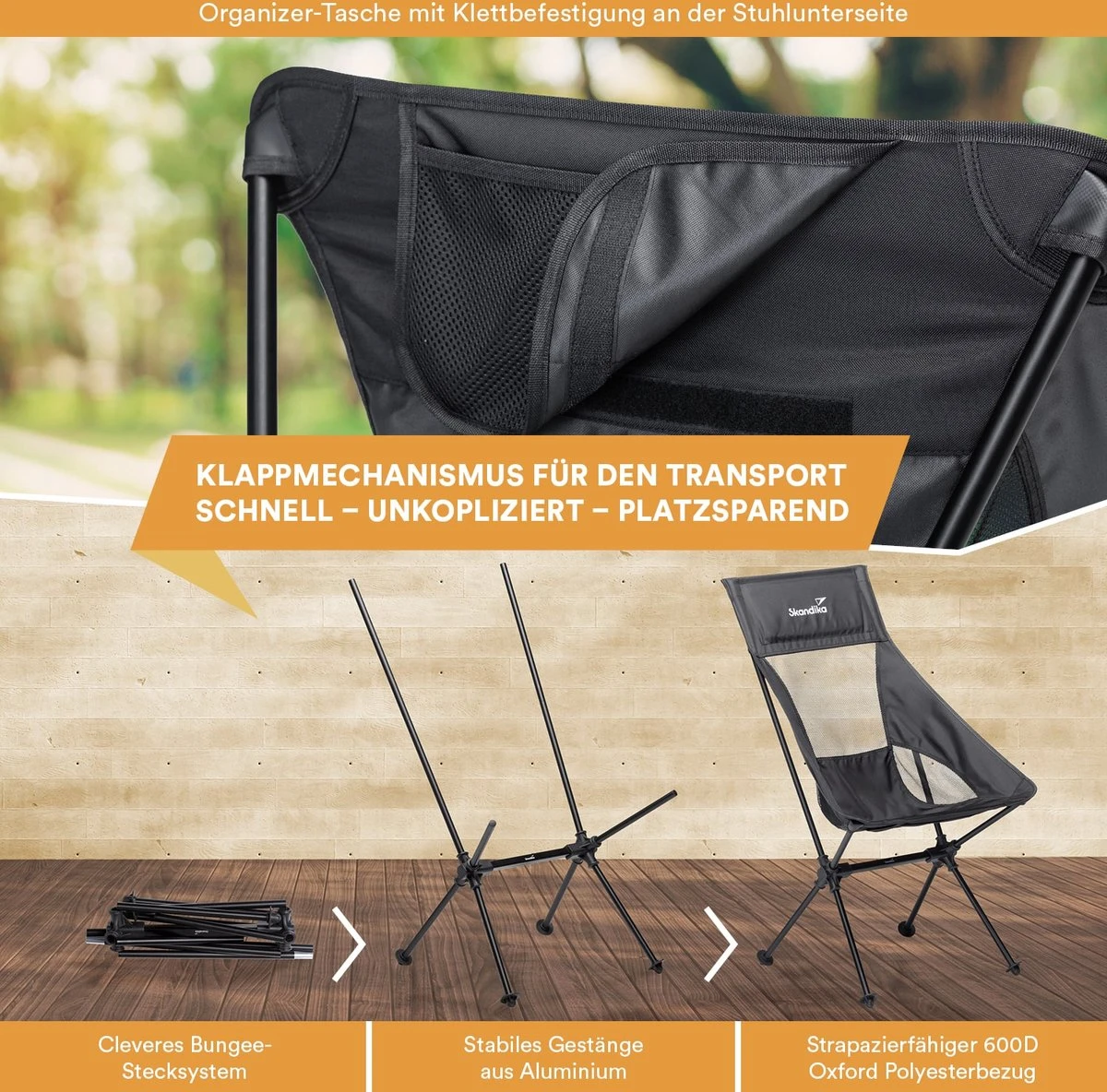 Skandika Campingstoel Compact – Campingstoelen - Campingstoel Tot 150 Kg Belastbaar - Kampeerstoel, Visstoel, Kleine Pakmaat, Opvouwbaar, Stabiel, Licht, Comfortabel Gepolsterd – Draagtas Meegeleverd - Vouwstoel – Zwart 5 Skandika Campingstoel Compact – Campingstoelen - Campingstoel Tot 150 Kg Belastbaar - Kampeerstoel, Visstoel, Kleine Pakmaat, Opvouwbaar, Stabiel, Licht, Comfortabel Gepolsterd – Draagtas Meegeleverd - Vouwstoel – Zwart - Afbeelding 5