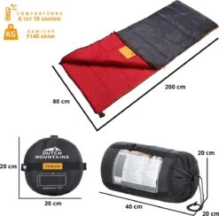 Dutch Mountains Slaapzak Tholen - 200 X 80cm - Aanritsbaar - Slechts 1140 Gram – Polyester - Tochtstrip En Compressiehoes -Bo Camp Goedkope Winkel 1200x1184 5
