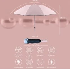 Tamarow™ Automatische Opvouwbare Paraplu - Omgekeerd Design - Windproof - Lichtgewicht - Reflectie - Omgekeerd Design - Roze 9 Tamarow™ Automatische Opvouwbare Paraplu - Omgekeerd Design - Windproof - Lichtgewicht - Reflectie - Omgekeerd Design - Roze -Bo Camp Goedkope Winkel 1200x1186 12