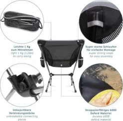 Smartpeas Campingstoel Van Stevig 600D Polyester En Aluminium - Lichtgewicht En Opvouwbaar - Camping Gadget Inclusief Zijzakken +Plus: Strandmat & Draagtas -Bo Camp Goedkope Winkel 1200x1186