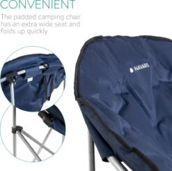 Navaris Klapstoel Met Draagtas - Campingstoel - Draagbare Stoel Voor Kamperen, Festivals En Vissen - Strandstoel - Inklapbaar - Donkerblauw -Bo Camp Goedkope Winkel 1200x1188