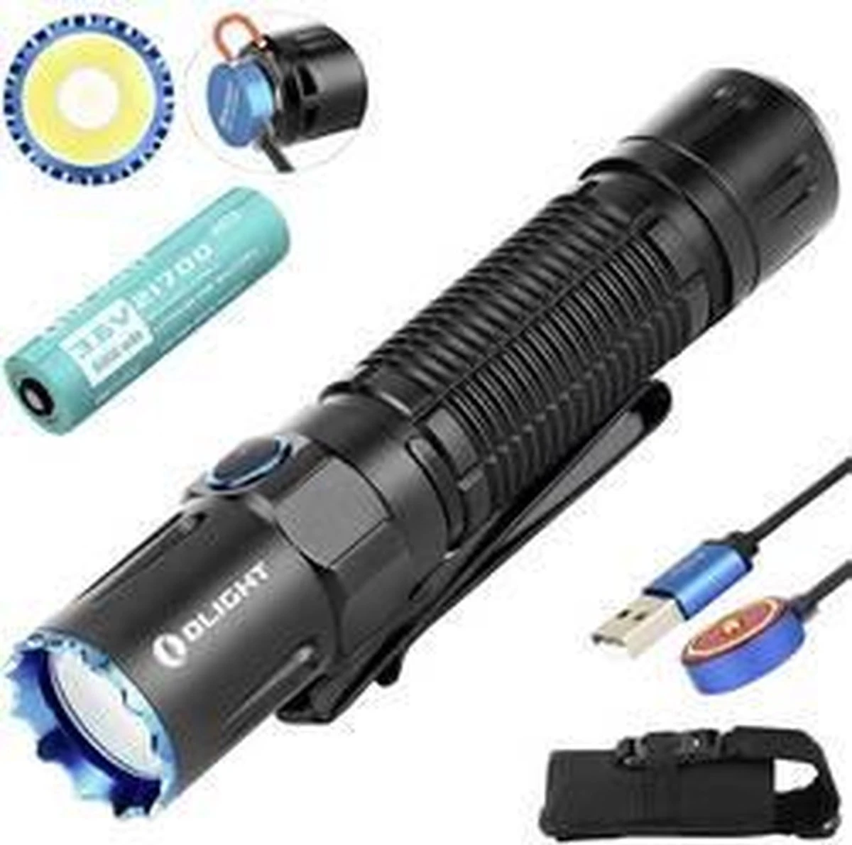 Olight M2R Pro Warrior LED Zaklamp - 1.800 Lumen - Oplaadbaar 3 Olight M2R Pro Warrior LED Zaklamp - 1.800 Lumen - Oplaadbaar - Afbeelding 3