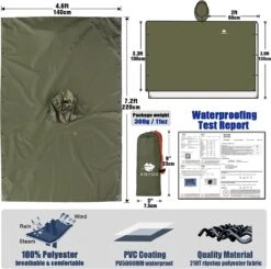 Anyoo Lichte Waterdichte Regenjas Poncho, Herbruikbaar, Ripstop, Ademende Multifunctionele Regenjas Met Capuchon, Opvouwbare Beschermhoes, Onderkant, Ideaal Voor Buiten, Camping, Wandelen, Vissen -Bo Camp Goedkope Winkel 1200x1192 9