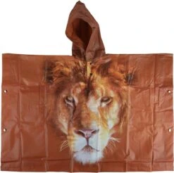 ESSCHERT DESIGN Kinder Regenponcho Met Leeuw.