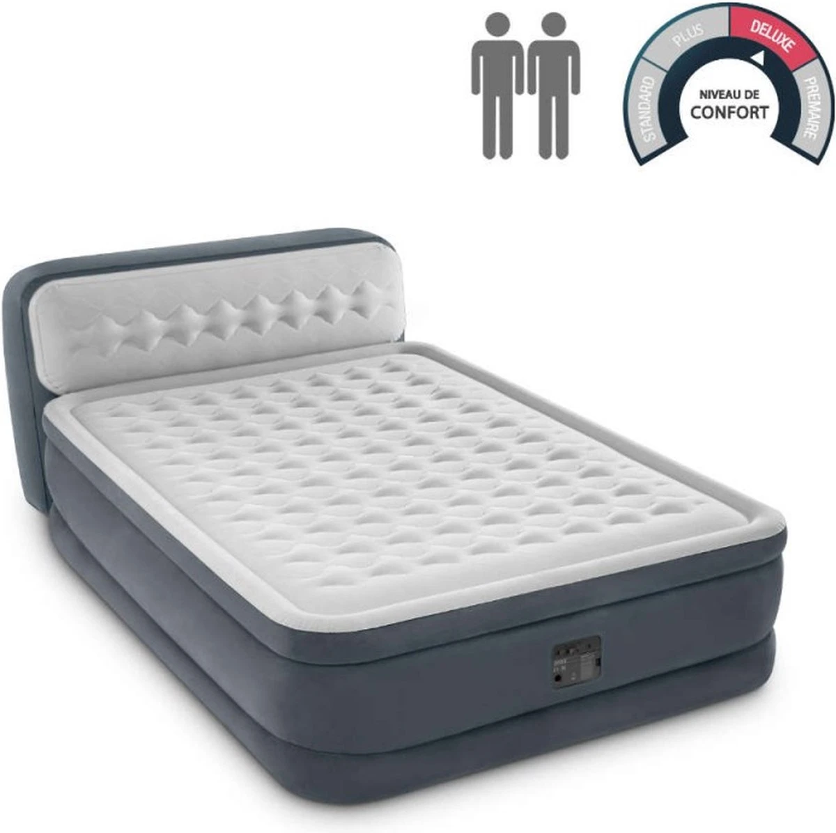 Intex 64448 - Queen Deluxe Ultra-Plush Zelfopblazend 2-persoons Luchtbed Met Hoofdboord (203x152x46cm) 13 Intex 64448 - Queen Deluxe Ultra-Plush Zelfopblazend 2-persoons Luchtbed Met Hoofdboord (203x152x46cm) - Afbeelding 13