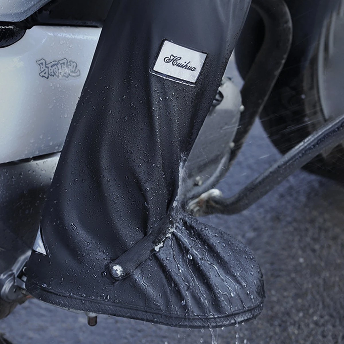 Somstyle Overschoenen - Maat 43-45 - Schoenovertrekken - Waterdicht & Reflecterend - Unisex - Hoog - Donkerblauw 4 Somstyle Overschoenen - Maat 43-45 - Schoenovertrekken - Waterdicht & Reflecterend - Unisex - Hoog - Donkerblauw - Afbeelding 4