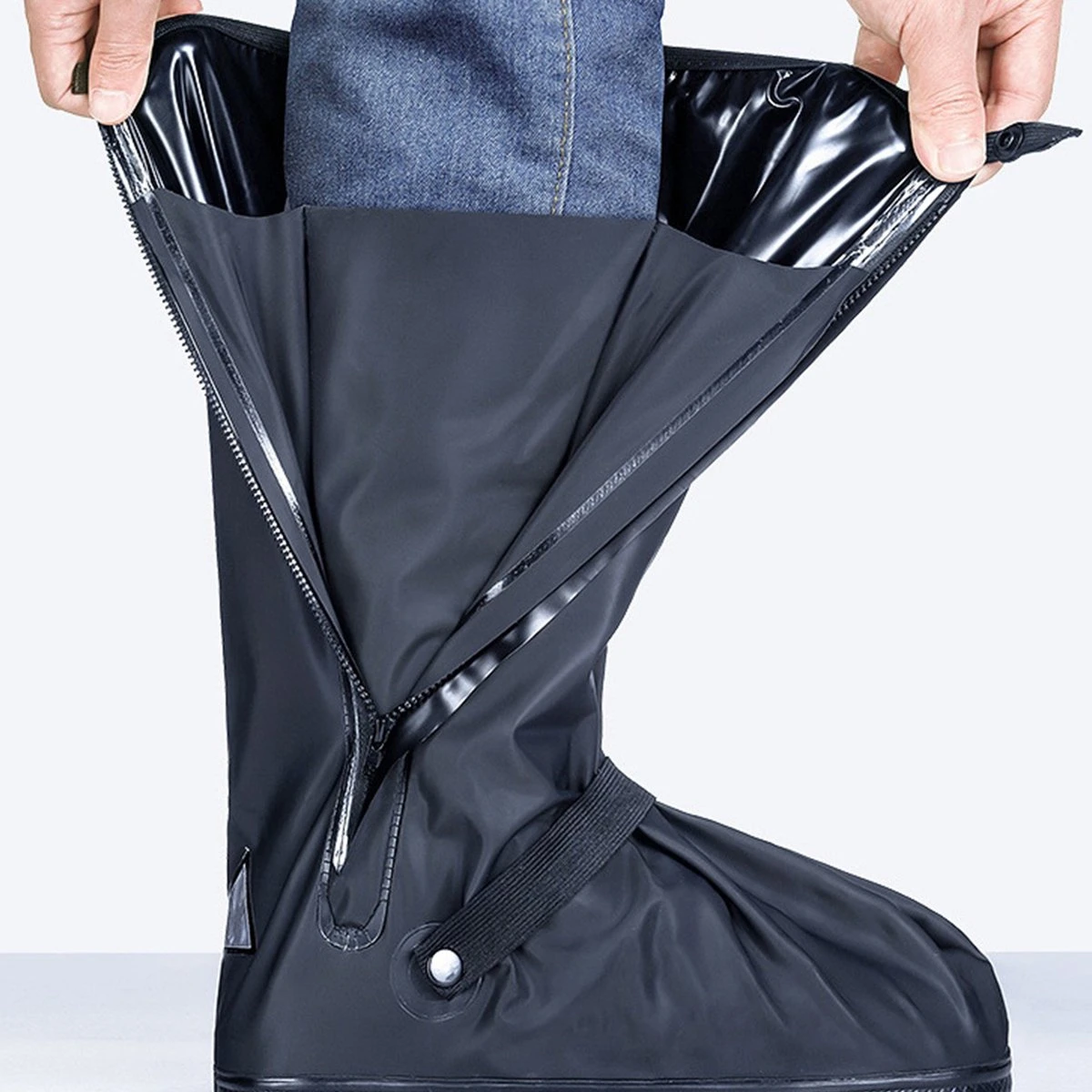 Somstyle Overschoenen - Maat 43-45 - Schoenovertrekken - Waterdicht & Reflecterend - Unisex - Hoog - Donkerblauw 11 Somstyle Overschoenen - Maat 43-45 - Schoenovertrekken - Waterdicht & Reflecterend - Unisex - Hoog - Donkerblauw - Afbeelding 11