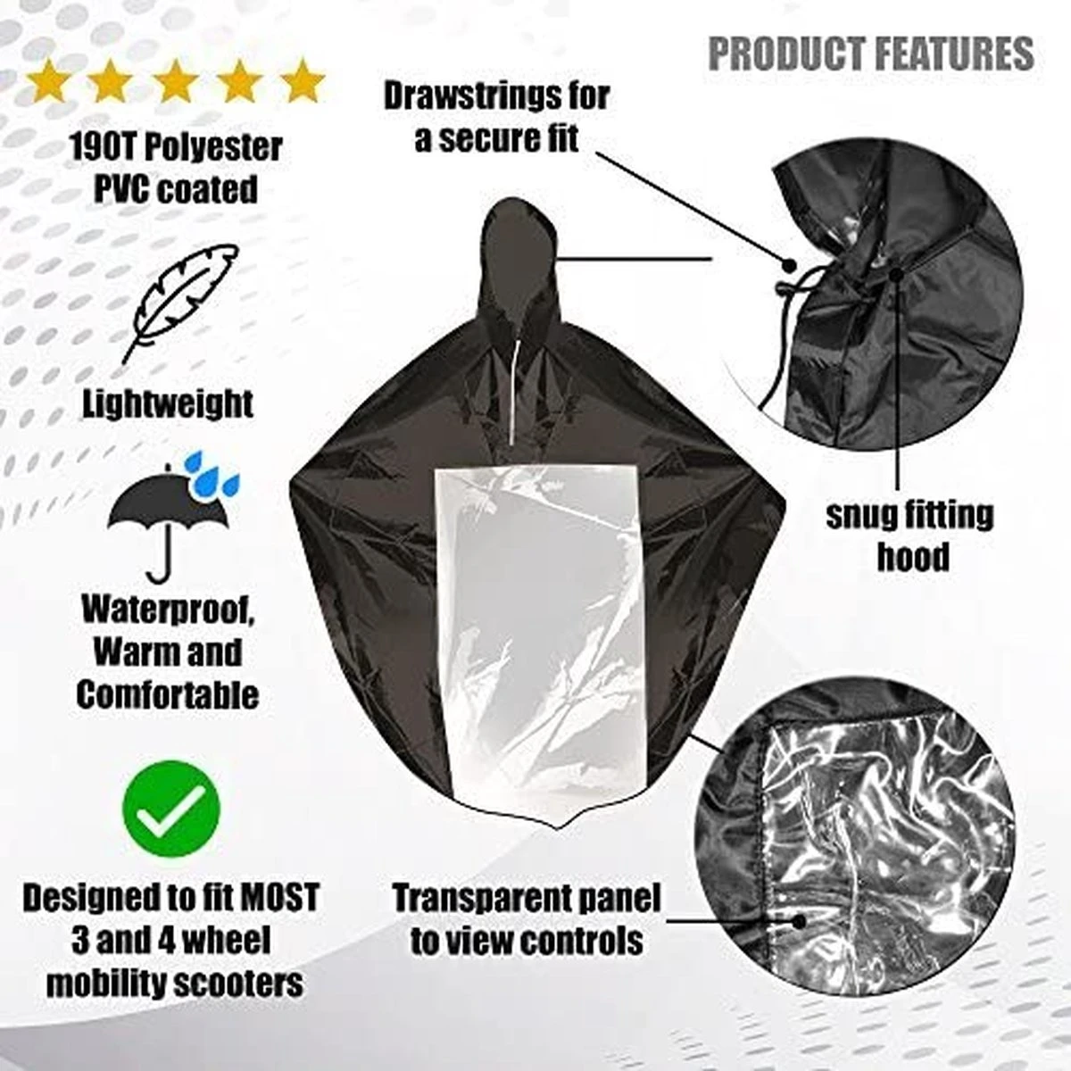 Merkloos Rolstoelhoes En Scootmobiel Hoes Poncho - Waterdicht - Deken Voetenzak Regencape Regenjas - Accessoires Hoes Rolstoel - Regenpak Regenjas - ONE-SIZE 3 Merkloos Rolstoelhoes En Scootmobiel Hoes Poncho - Waterdicht - Deken Voetenzak Regencape Regenjas - Accessoires Hoes Rolstoel - Regenpak Regenjas - ONE-SIZE - Afbeelding 3