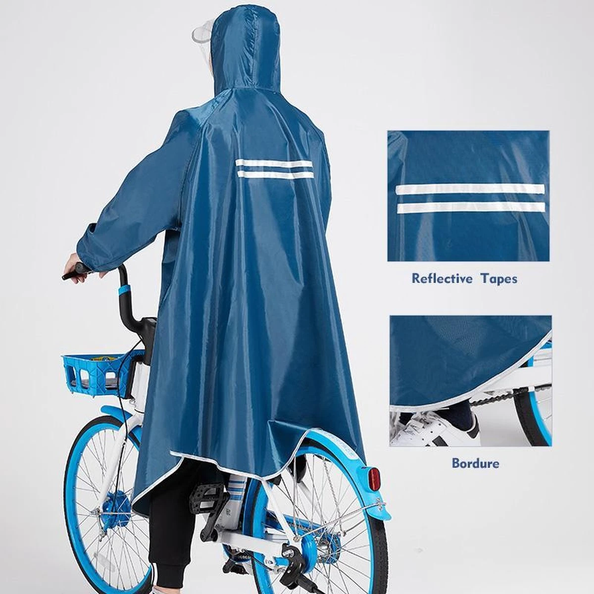 Fuegobird - Poncho Regenponcho - Fiets Wandel Motor - Outdoor Poncho - Kwaliteit Poncho - One Size - Unisex Cyan 2 Fuegobird - Poncho Regenponcho - Fiets Wandel Motor - Outdoor Poncho - Kwaliteit Poncho - One Size - Unisex Cyan - Afbeelding 2