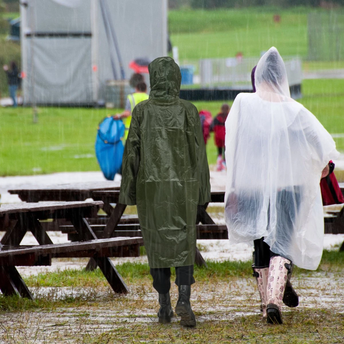 Relaxdays Regenponcho Herbruikbaar - Regenjas Groen - Fietsponcho Lange Mouwen - Festival 4 Relaxdays Regenponcho Herbruikbaar - Regenjas Groen - Fietsponcho Lange Mouwen - Festival - Afbeelding 4