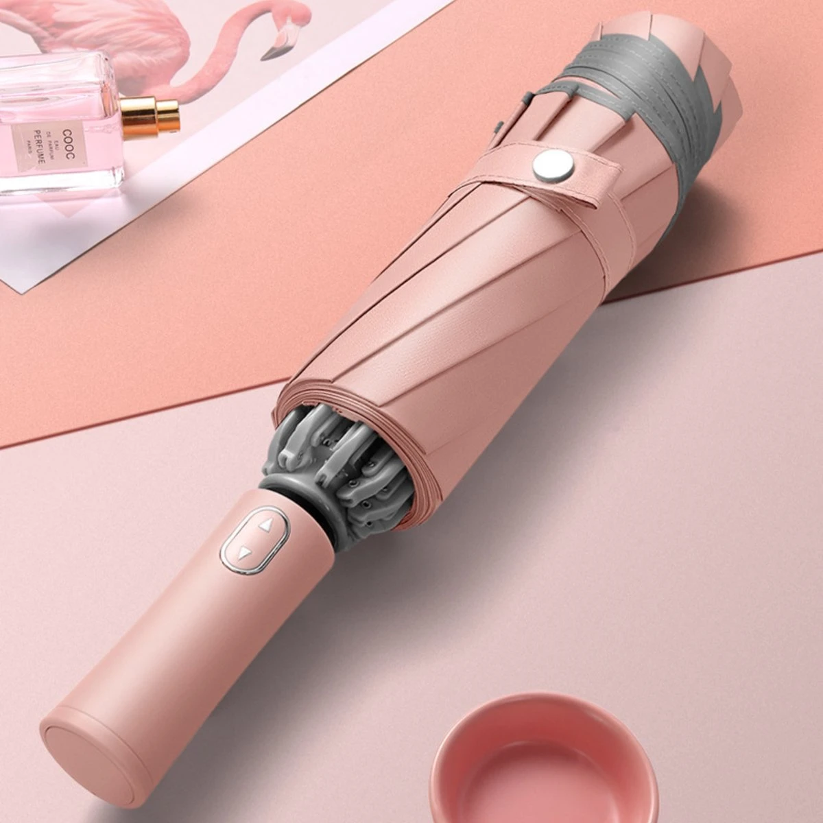 Tamarow™ Automatische Opvouwbare Paraplu - Omgekeerd Design - Windproof - Lichtgewicht - Reflectie - Omgekeerd Design - Roze 2 Tamarow™ Automatische Opvouwbare Paraplu - Omgekeerd Design - Windproof - Lichtgewicht - Reflectie - Omgekeerd Design - Roze - Afbeelding 2