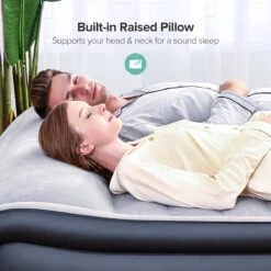 Sable Luxe Queen Size 2 Persoons Luchtmatras Met Ingebouwd Kussen, Opblaasbaar Luchtbed Met Ingebouwde Elektrische Pomp Voor Kamperen, Reizen Of Overnachtende Gasten Of Festival -Bo Camp Goedkope Winkel 1200x1200 1180