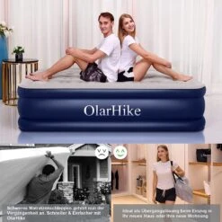 OlarHike Queen Size Luchtmatras Met Geïntegreerde Elektrische Pomp, Zelfopblazend Luchtbed, Voor 2 Personen, Premium Gastenbed, Opblaasbaar Matras Voor Camping Of Thuisgebruik, 203 X 152 X 46 Cm -Bo Camp Goedkope Winkel 1200x1200 1292