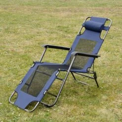 Ligstoel 180x60cm - Opvouwbaar Campingstoel Ligbed Strandstoel Tuinstoel Vouwligstoel Blauw -Bo Camp Goedkope Winkel 1200x1200 134