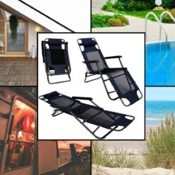 Ligstoel 180x60cm - Opvouwbaar Campingstoel Ligbed Strandstoel Tuinstoel Vouwligstoel Blauw -Bo Camp Goedkope Winkel 1200x1200 137