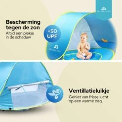 Needventure Baby Strandtent - Pop Up Tent - Windscherm Strand - Camping Strandtentje - Speeltent - Blauw -Bo Camp Goedkope Winkel 1200x1200 1402