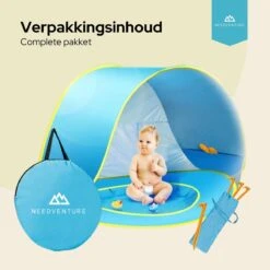Needventure Baby Strandtent - Pop Up Tent - Windscherm Strand - Camping Strandtentje - Speeltent - Blauw -Bo Camp Goedkope Winkel 1200x1200 1404