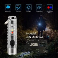 JGS Mini Zaklamp-Led-400 Lumen-USB-C-Oplaadbaar-Sleutelhanger-multifunctioneel-JGS Multicard -Bo Camp Goedkope Winkel 1200x1200 1485