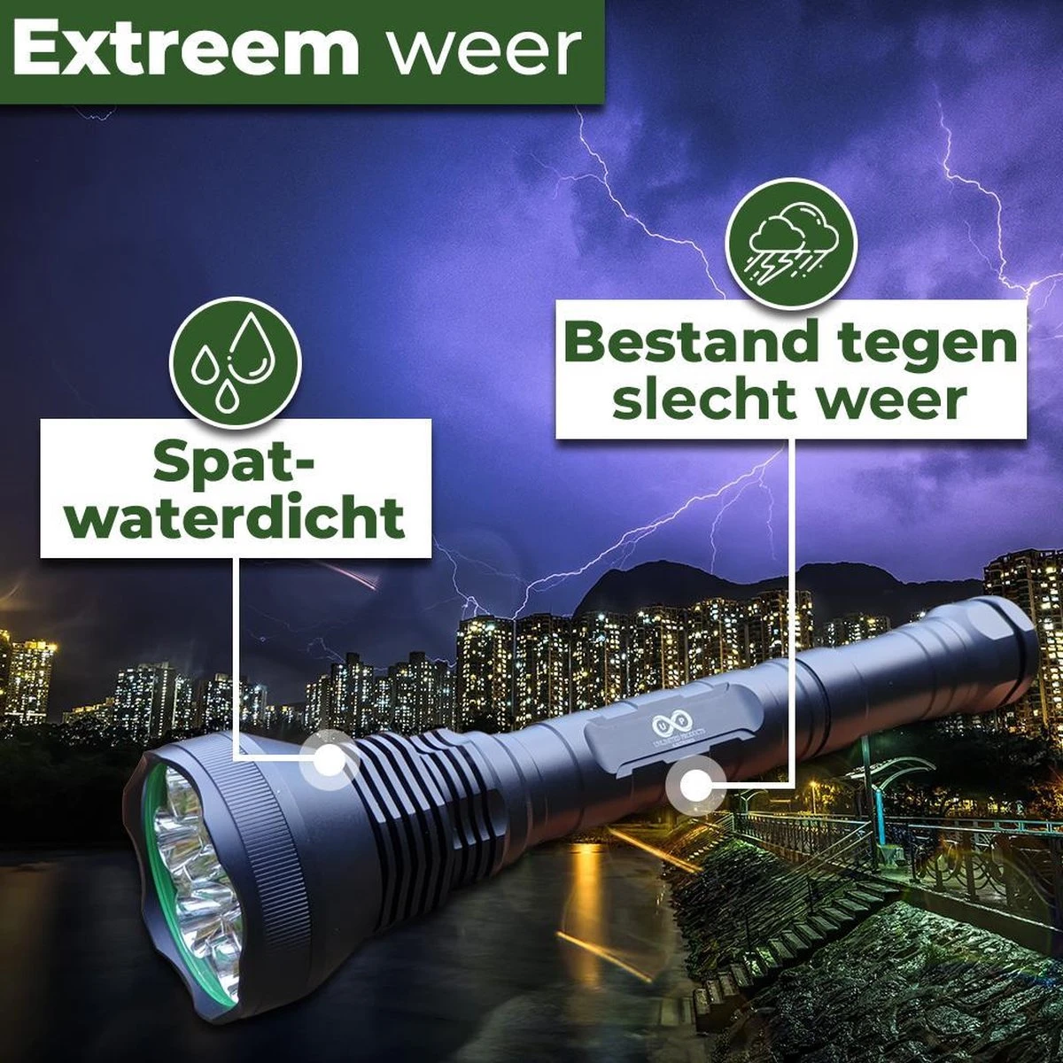 Ultra Krachtige Zaklamp - 10000 Lumen - 9 LED - Waterproof IP-54 - By Unlimited Products 8 Ultra Krachtige Zaklamp - 10000 Lumen - 9 LED - Waterproof IP-54 - By Unlimited Products - Afbeelding 8