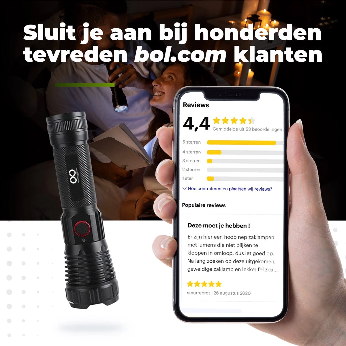 Unlimited Products Militaire Zaklamp LED Oplaadbaar - 2000 Lumen - IP68 Waterdicht - Hard Case Opbergdoos 4 Unlimited Products Militaire Zaklamp LED Oplaadbaar - 2000 Lumen - IP68 Waterdicht - Hard Case Opbergdoos - Afbeelding 4