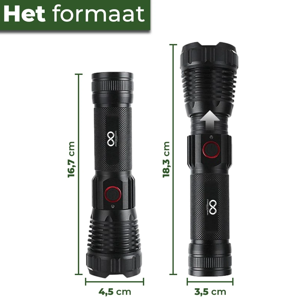 Unlimited Products Militaire Zaklamp LED Oplaadbaar - 2000 Lumen - IP68 Waterdicht - Hard Case Opbergdoos 6 Unlimited Products Militaire Zaklamp LED Oplaadbaar - 2000 Lumen - IP68 Waterdicht - Hard Case Opbergdoos - Afbeelding 6