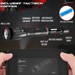 FOXLY 2 X Militaire LED Zaklamp (inclusief Batterij En Oplader) - Waterproof - Schokbestendig - Opbergdoos - 2 Stuks 12 FOXLY 2 X Militaire LED Zaklamp (inclusief Batterij En Oplader) - Waterproof - Schokbestendig - Opbergdoos - 2 Stuks -Bo Camp Goedkope Winkel 1200x1200 1551