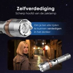 Rebela | Zaklamp Led Oplaadbaar | Flashlight | Aluminium | Waterproof | Inclusief Oplaadbare Batterij | High-Mid-Low-Strobe-SOS | T6 LED Police Flashlight -Bo Camp Goedkope Winkel 1200x1200 1563