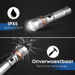 Rebela | Zaklamp Led Oplaadbaar | Flashlight | Aluminium | Waterproof | Inclusief Oplaadbare Batterij | High-Mid-Low-Strobe-SOS | T6 LED Police Flashlight -Bo Camp Goedkope Winkel 1200x1200 1564