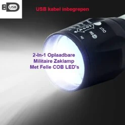 2-Stuks USB Oplaadbare Militaire Tactical Led Zaklamp Duo COB Li-ion 5W 7 2-Stuks USB Oplaadbare Militaire Tactical Led Zaklamp Duo COB Li-ion 5W -Bo Camp Goedkope Winkel 1200x1200 1585