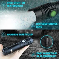 K-NATICS LITE Militaire LED Zaklamp - 1500 Lumen - 2200mAh Batterij - Zoomfunctie - 2 Jaar Garantie! -Bo Camp Goedkope Winkel 1200x1200 1595