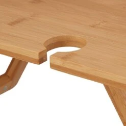 Relaxdays Opvouwbare Picknick Wijntafel - 4 Wijnglazenhouders - Bamboe Dienbladtafel Klein -Bo Camp Goedkope Winkel 1200x1200 324