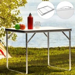 Merkloos Aluminium Inklapbare Tuintafel - Campingtafel - 80x60x68 Cm -Bo Camp Goedkope Winkel 1200x1200 345
