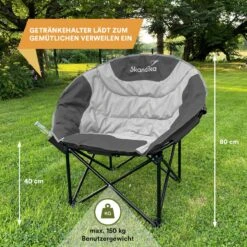 Skandika Moonchair Sirkka – Campingstoelen – Klapstoel – Vouwstoel – Kampeerstoel - Grote, Comfortabele, Campingstoel Opvouwbaar, Gepolsterd, Koelvak, Drinkhouder, Draaggreep En Draagtas, Antislipvoetjes - Max. 150 Kg – Zwart/grijs 14 Skandika Moonchair Sirkka – Campingstoelen – Klapstoel – Vouwstoel – Kampeerstoel - Grote, Comfortabele, Campingstoel Opvouwbaar, Gepolsterd, Koelvak, Drinkhouder, Draaggreep En Draagtas, Antislipvoetjes - Max. 150 Kg – Zwart/grijs -Bo Camp Goedkope Winkel 1200x1200 363