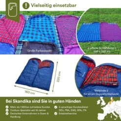 Skandika Dundee Flannel-R Slaapzak – Slaapzakken – Slaapzakken Volwassen - Maat M – Unisex - Katoen, Luxe Kwaliteit, Dubbele Slaapzak, 3 Seizoenen, Tot -20°C - 220 X 80 Cm - Outdoor Kampeerslaapzak – Ritssluiting Rechts - Grijs/geel -Bo Camp Goedkope Winkel 1200x1200 514