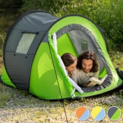 Pop Up Tent Waterkolom 1500 Mm/Cm² - Blauw - 2 Persoons -Bo Camp Goedkope Winkel 1200x1200 548