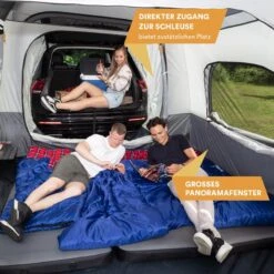 Skandika Pitea XL CROSS Tent – Koepeltenten - Autotent – Campingtent Voor SUV, Caddy, Auto, CUV - Voor Max. 4 Personen – Vrijstaand – Met/zonder Slaapcabine – Max. Stahoogte 230 Cm – 3000mm Waterkolom - 475 X 290 X 230 Cm (LxBxH) – Kamperen - Grijs -Bo Camp Goedkope Winkel 1200x1200 557