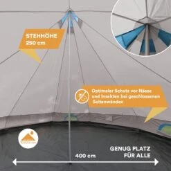 Skandika Tipii II Tent – Tipi-tenten – Teepee – 8 Persoons Campingtent – Muggengaas – 250 Cm Stahoogte – Uitneembare Tentvloer – 3000 Mm Waterkolom – Indische Tent, Partytent, Festivaltent – Outdoor, Camping, Tuin – Kamperen – Grijs/turquoise 12 Skandika Tipii II Tent – Tipi-tenten – Teepee – 8 Persoons Campingtent – Muggengaas – 250 Cm Stahoogte – Uitneembare Tentvloer – 3000 Mm Waterkolom – Indische Tent, Partytent, Festivaltent – Outdoor, Camping, Tuin – Kamperen – Grijs/turquoise -Bo Camp Goedkope Winkel 1200x1200 565