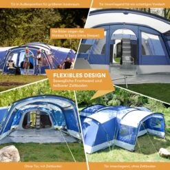 Skandika Nimbus Sleeper 12 Tent – Koepeltenten – 12 Persoons Familietent - Campingtent – Muggengaas – Sleeper Technology (3 Extra Donkere Slaapcabines) – 760 X 630 X 215 Cm (LxBxH) – 5000 Mm Waterkolom – Camping, Tuin – Kamperen – Blauw/wit 16 Skandika Nimbus Sleeper 12 Tent – Koepeltenten – 12 Persoons Familietent - Campingtent – Muggengaas – Sleeper Technology (3 Extra Donkere Slaapcabines) – 760 X 630 X 215 Cm (LxBxH) – 5000 Mm Waterkolom – Camping, Tuin – Kamperen – Blauw/wit -Bo Camp Goedkope Winkel 1200x1200 572