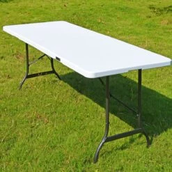 Casaria Tuintafel Opvouwbaar – Met Draaggreep 220x70 Cm – Wit -Bo Camp Goedkope Winkel 1200x1200 58