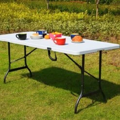 Casaria Tuintafel Opvouwbaar – Met Draaggreep 220x70 Cm – Wit -Bo Camp Goedkope Winkel 1200x1200 59