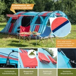 Skandika Gotland Tunneltent Voor 6 Personen, Grote Familietent In Racing-design, Ingenaaide Tentbodem, Waterdicht, 5000 Mm Waterkolom, Slaapcabine Met Scheidingswand, Muggennet (let Op, Komt Met Kleurfouten) 11 Skandika Gotland Tunneltent Voor 6 Personen, Grote Familietent In Racing-design, Ingenaaide Tentbodem, Waterdicht, 5000 Mm Waterkolom, Slaapcabine Met Scheidingswand, Muggennet (let Op, Komt Met Kleurfouten) -Bo Camp Goedkope Winkel 1200x1200 620