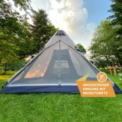 Skandika Tipi Kotona Air Opblaasbare Tent – Opblaasbare Tenten - 4 Persoons Tipi Tent – Tenten - Campingtent – Ingenaaide Tentvloer – Muggengaas – 260 Cm Stahoogte – 490 X 370 X 260 (L X B X H) – Outdoor, Camping, Tuin – Luchttent - Kamperen - Beige -Bo Camp Goedkope Winkel 1200x1200 661