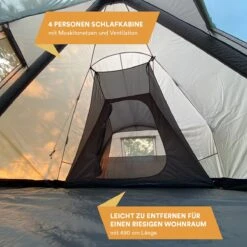 Skandika Tipi Kotona Air Opblaasbare Tent – Opblaasbare Tenten - 4 Persoons Tipi Tent – Tenten - Campingtent – Ingenaaide Tentvloer – Muggengaas – 260 Cm Stahoogte – 490 X 370 X 260 (L X B X H) – Outdoor, Camping, Tuin – Luchttent - Kamperen - Beige -Bo Camp Goedkope Winkel 1200x1200 662