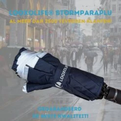 Stormparaplu - Paraplu - Opvouwbaar - Reflecterend - Automatisch Omgekeerd Uitklapsysteem - Windbestendig Tot 140 Km/h - Incl. Luxe Beschermhoes -Bo Camp Goedkope Winkel 1200x1200 871