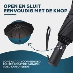 Stormparaplu - Opvouwbaar - 105 CM - Paraplu - Automatisch In En Uit Klapbaar - Stormbestendig Tot 140 Km/h - Luxe Beschermhoes -Bo Camp Goedkope Winkel 1200x1200 900