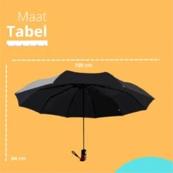 Bushifi Stormparaplu Paraplu - Opvouwbaar - Zwart - 10 Panelen - Polsband -Bo Camp Goedkope Winkel 1200x1200 910