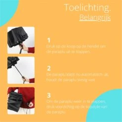 Bushifi Stormparaplu Paraplu - Opvouwbaar - Zwart - 10 Panelen - Polsband -Bo Camp Goedkope Winkel 1200x1200 913